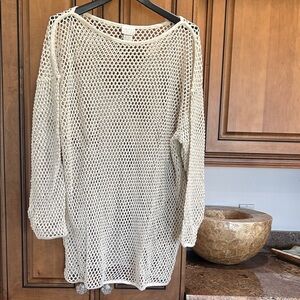 Moda International Cream Knit Swim Coverup